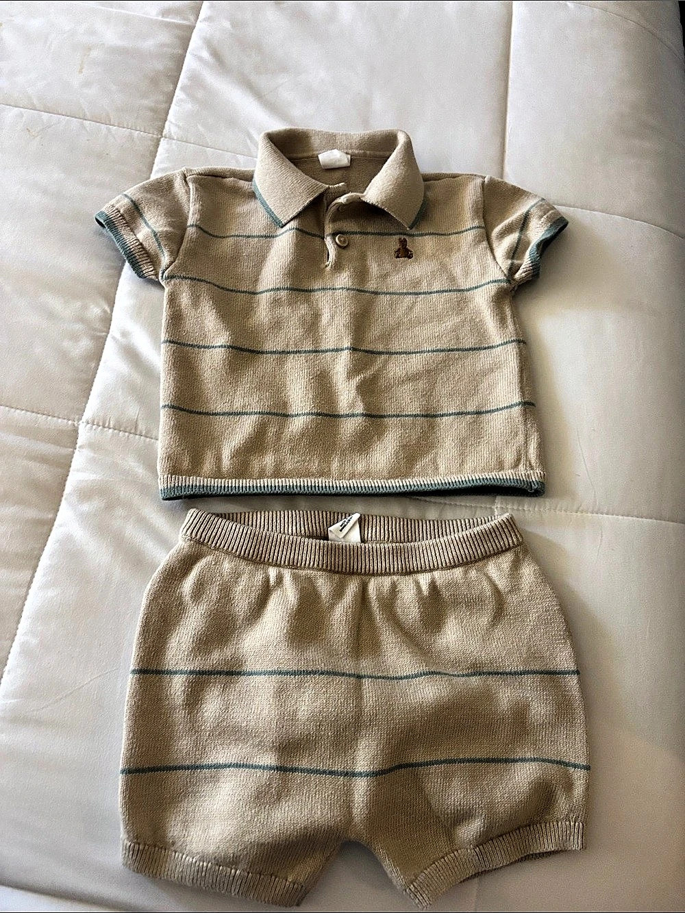 GAP Baby Striped Polo & Shorts Set Size 18-24 Months Like New